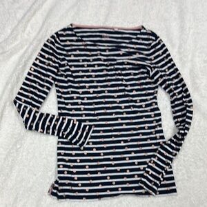 Boden Blue and White striped long tee